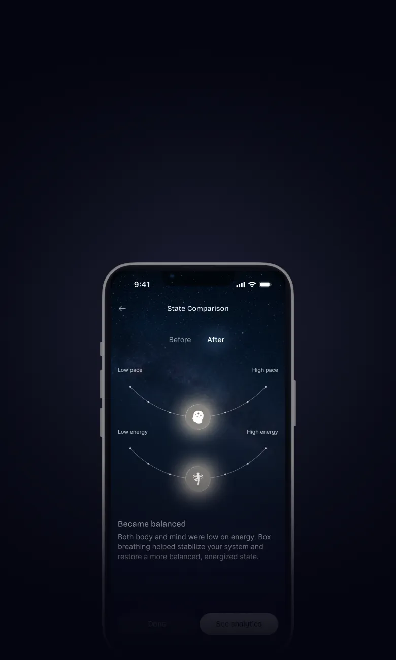 Quick Relief screen in the Buba app